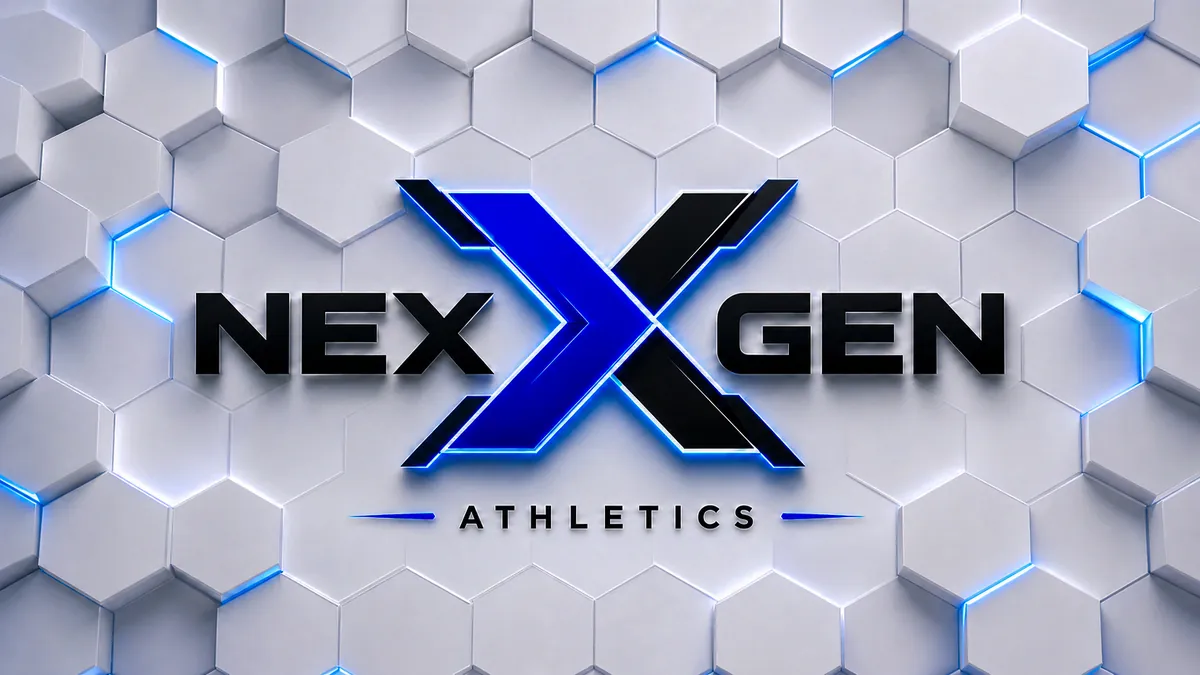 NexGen Nutraceuticals branding on a white hexagon wall